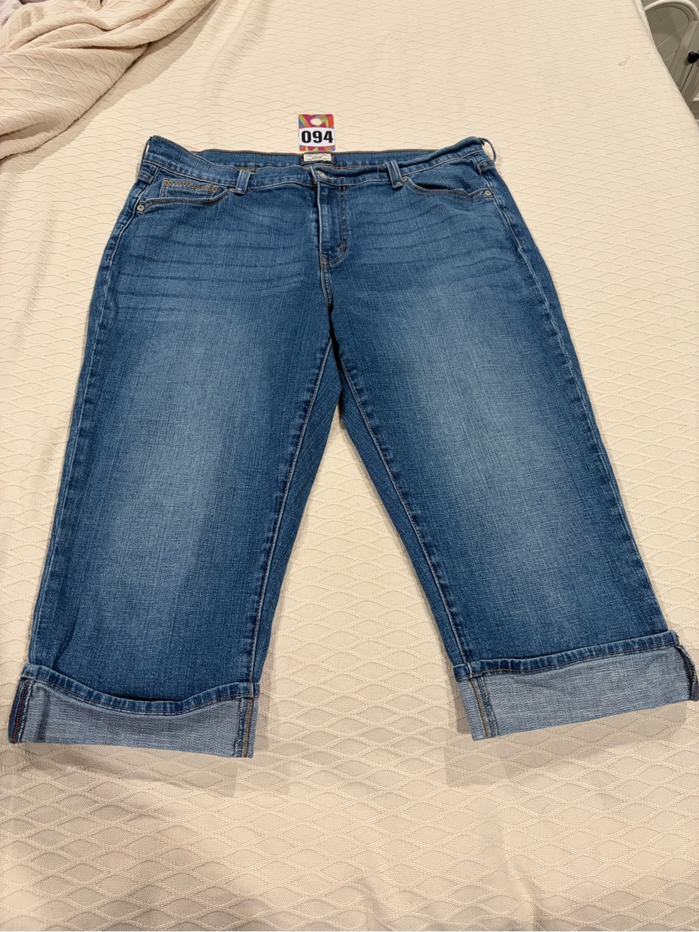 Levi's Mid-Blue Cropped Cuffed Jeans